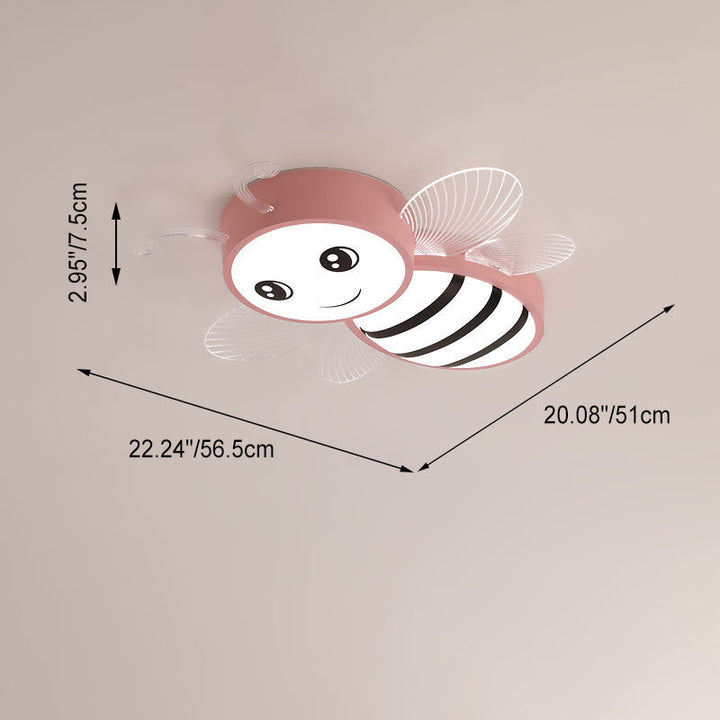 Plafonnier LED en fer et acrylique avec abeille Art Déco moderne pour salon 