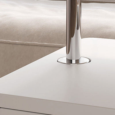 Table d'appoint moderne minimaliste rectangulaire en métal et bois avec 2 tiroirs pour salon 
