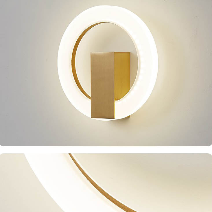 Moderne minimalistische runde Eisen-Aluminium-PVC-LED-Wandleuchte für das Schlafzimmer 