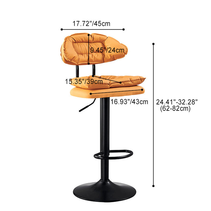 Taburete de mostrador semicircular con respaldo y reposapiés de esponja SGS de tela de simplicidad moderna para cocina 