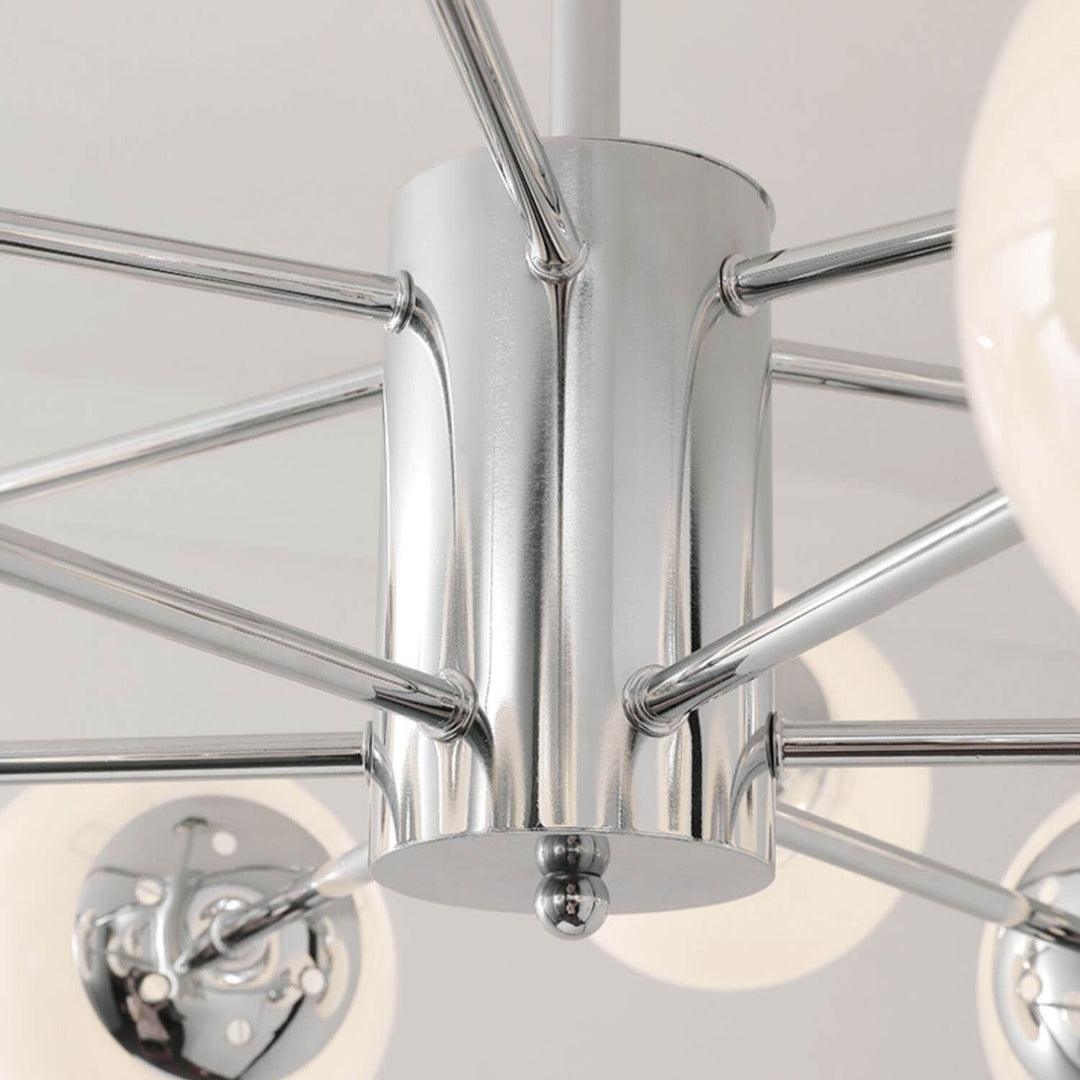 Lámpara de araña contemporánea nórdica Magic Bean de hierro y vidrio chapado con rama de 6/8 luces para sala de estar 