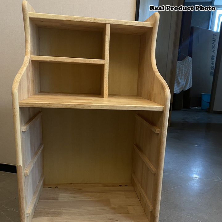 Moderner schlichter quadratischer gewölbter Würfel-Nachttisch aus Kautschukholz, Spanplatte, Kautschukholz und Kiefernsperrholz mit 2/3 Schubladen – Beistelltisch für das Wohnzimmer 
