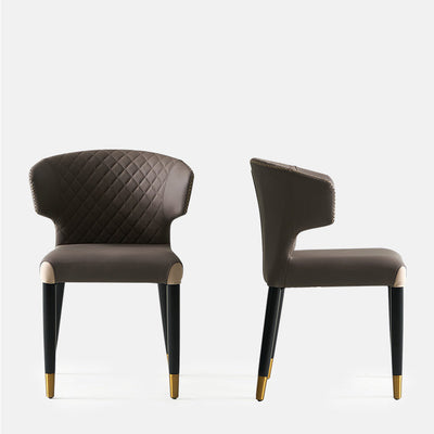 Chaise de salle à manger avec dossier en bois à peau de microfibre minimaliste moderne en acier au carbone et éponge avec arc carré 