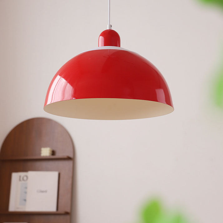 Contemporary Scandinavian Round Iron PVC 1-Light Pendant Light For Dining Room