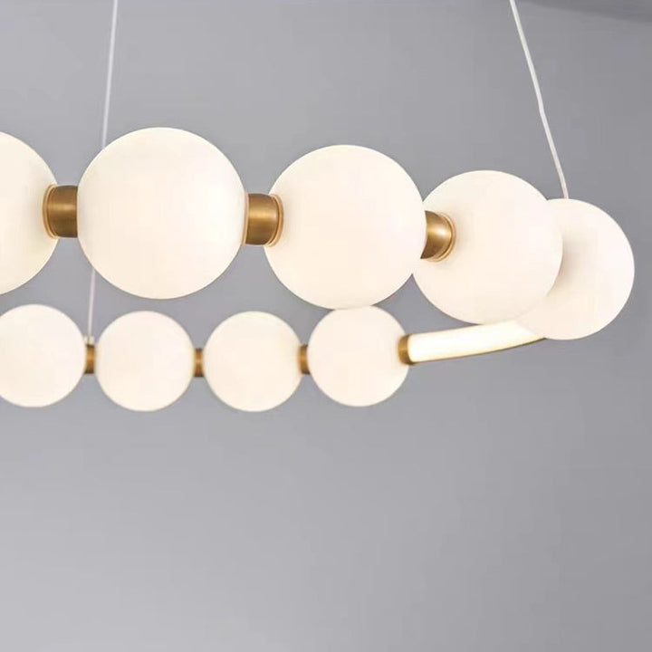 Lustre LED en aluminium et verre rond minimaliste moderne pour salon 
