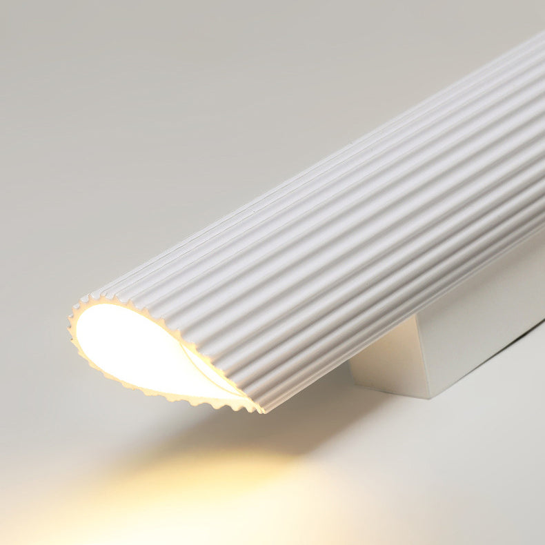 مصباح حائط LED من الألومنيوم والحديد بأسطوانة مخططة بتصميم حديث وبسيط لغرفة النوم 