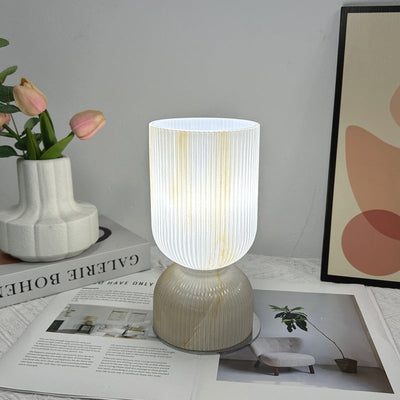 Lampe de table moderne minimaliste en verre cylindre avec entonnoir 1 lumière pour chambre 