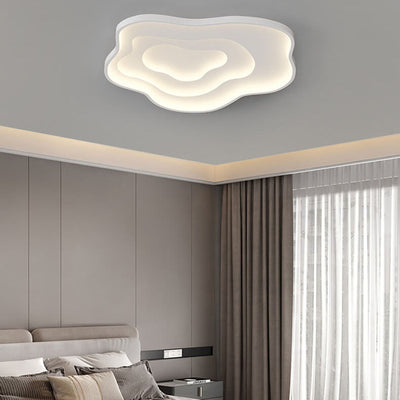 Modern Creative Solid Color Cloud Shape LED Iron Aluminum Acrylic Flush Mount Light