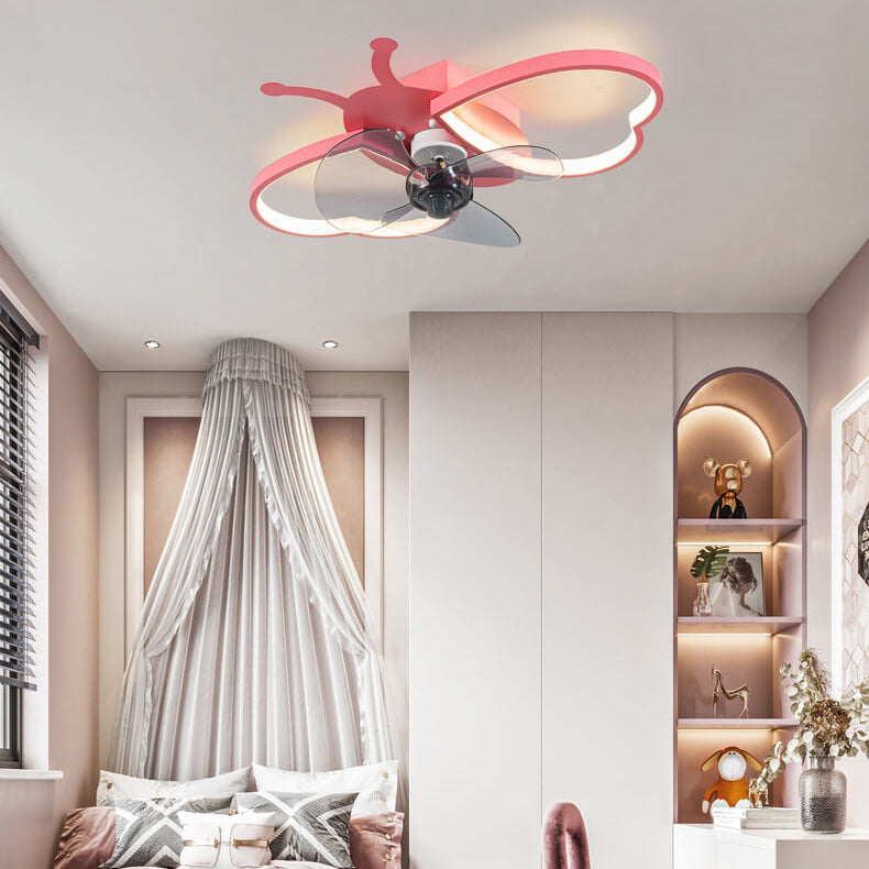Nordic Creative Silikon-Schmetterlingsform LED Deckenventilatorleuchte 