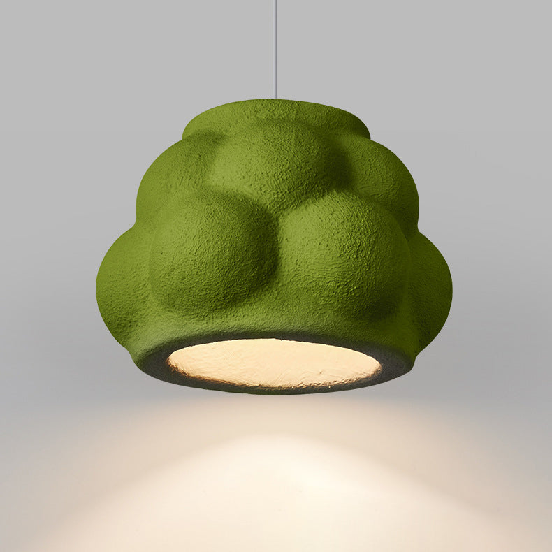 Traditionelle japanische Wabi-Sabi-Imitation Zement Textur Bubble Shade 1-Licht Pendelleuchte für Wohnzimmer 
