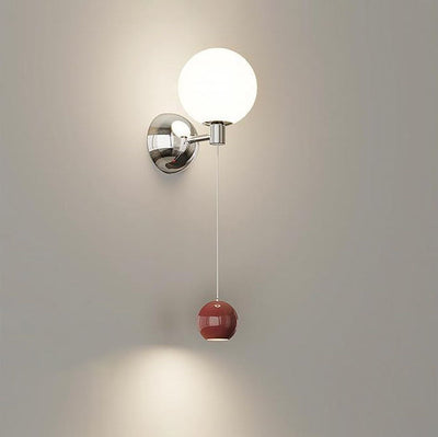 Zeitgenössische Einfachheit Glas Schatten Eisen Ball LED Wand Leuchte Lampe Für Schlafzimmer 