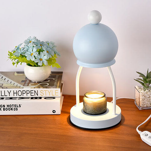 Lámpara de mesa de cera derretida de 1 luz con base de hardware de tapa redonda de hierro Art Deco moderno para dormitorio 