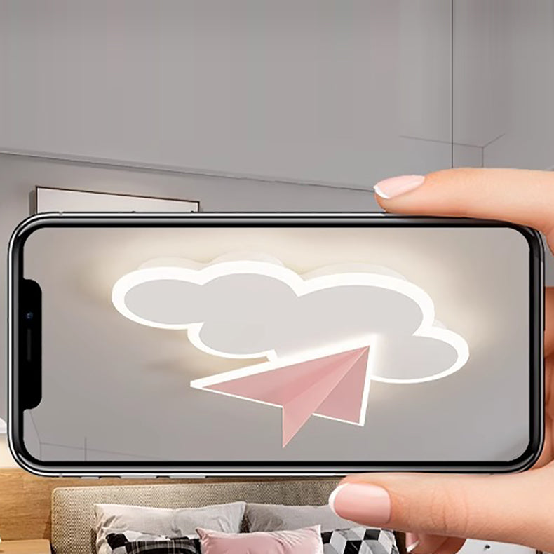 Moderne Art Deco Kinder Eisen Acryl Wolke Flugzeug LED Unterputz Deckenleuchte für Schlafzimmer 
