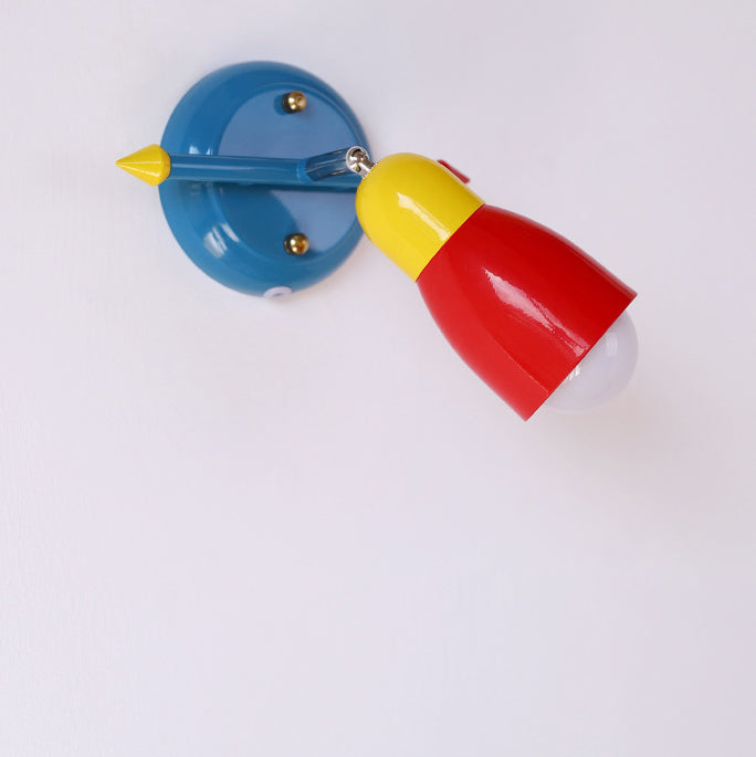 Aplique de pared con brazo oscilante de hierro creativo contemporáneo de 1 luz para dormitorio 