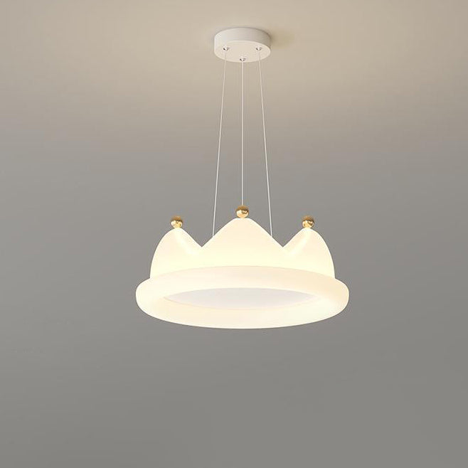 Zeitgenössische kreative Kinder Krone Eisen PE LED Pendelleuchte für das Schlafzimmer 