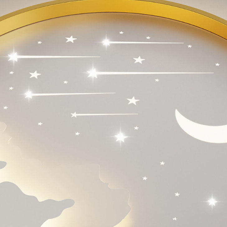 Luz de techo LED empotrada redonda de hierro de simplicidad moderna para dormitorio infantil 