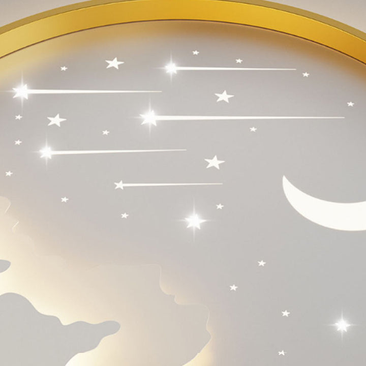 Luz de techo LED empotrada redonda de hierro de simplicidad moderna para dormitorio infantil 