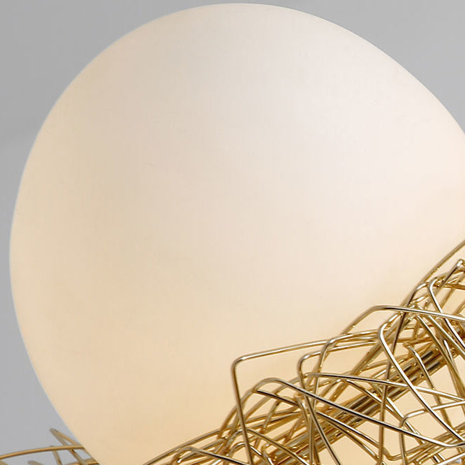 Moderner minimalistischer Vogelnest-Vogelhaus-Aluminiumglas-1-Licht-Kronleuchter für Wohnzimmer 