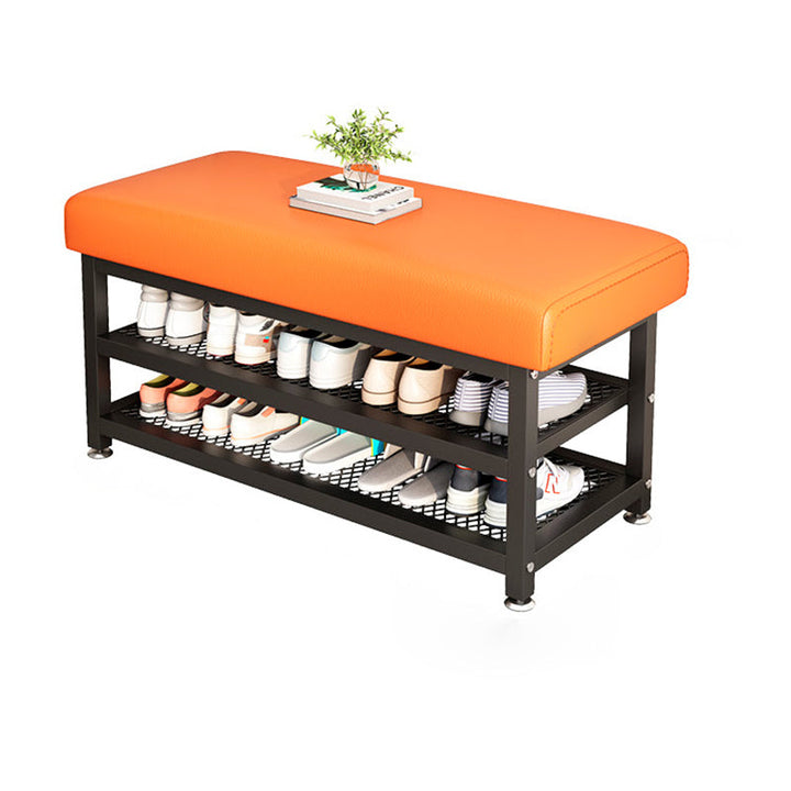 Modern Luxury Rectangle Synthetic Fabric Carbon Steel Shoe Storage 2-Shelf For Entryways