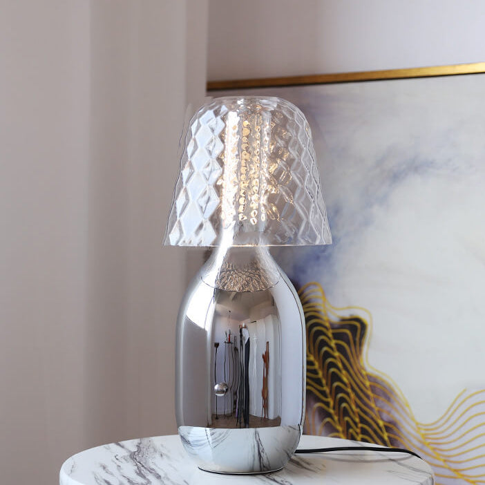 Nordic Vintage Candy Glass Iron Base LED Touch Table Lamp