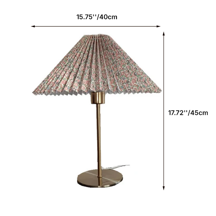 Retro nostalgischer Faltenstoffbezug Regenschirm Design 1-Licht Tischlampe 