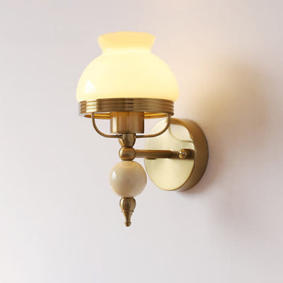 Vintage Minimalist Decorative Glass Globe 1-Light Wall Sconce Lamp