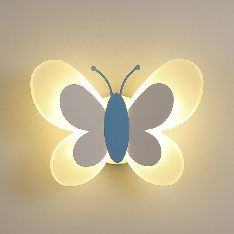 مصباح حائط LED من الحديد بتصميم فراشة أكريليك إبداعي معاصر لغرفة النوم 