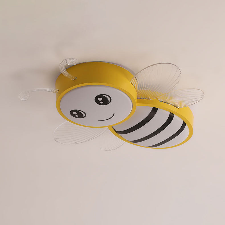 Modern Art Deco Bee Acrylic Iron LED Flush Mount Ceiling Light For Living Room