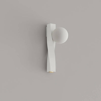 Applique Murale Sphère Longue 1-Lumière en Plastique Style Crème Minimaliste Nordique 