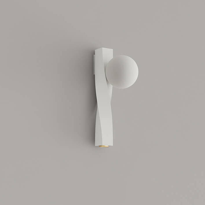 Applique Murale Sphère Longue 1-Lumière en Plastique Style Crème Minimaliste Nordique 