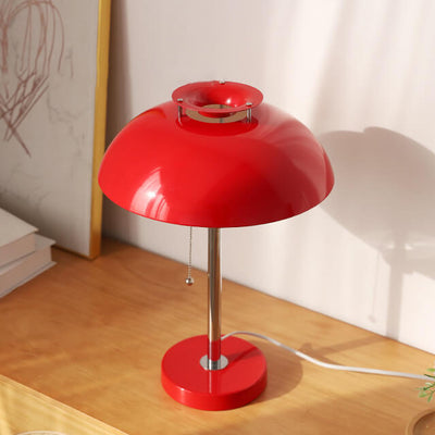 French Vintage Iron Round Dome 1-Light Table Lamp