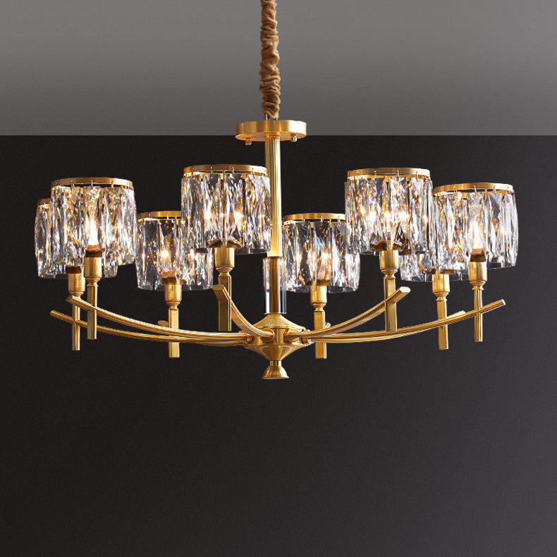 Contemporary Luxury Branch Crystal Copper 6/8/10/15 Light Chandelier For Living Room