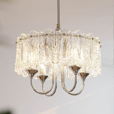 Porte-bougie rond en verre et fer traditionnel français 4/5/6 Lumières Lustres pour chambre 