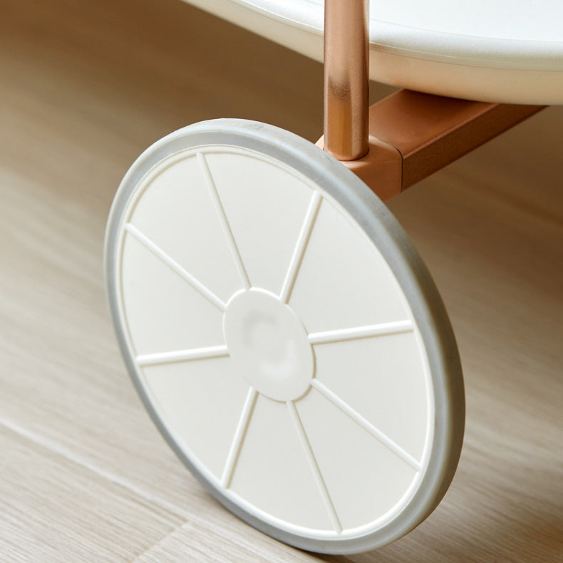 Zeitgenössischer nordischer ovaler runder ABS-Aluminium-Beistelltisch 2-stufig für das Wohnzimmer 