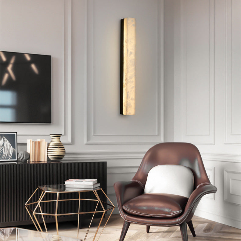 Moderne minimalistische Streifen Kupfer Marmor LED Wandleuchte Lampe für Wohnzimmer 