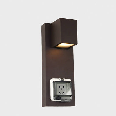 Contemporary Industrial Square Flat Geometric Aluminum LED Waterproof Wall Sconce Lamp For Outdoor Patio