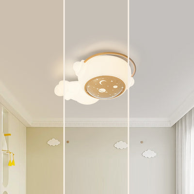 Luz de techo LED de montaje empotrado de hierro plástico redondo de estrella de dibujos animados creativa contemporánea para dormitorio 
