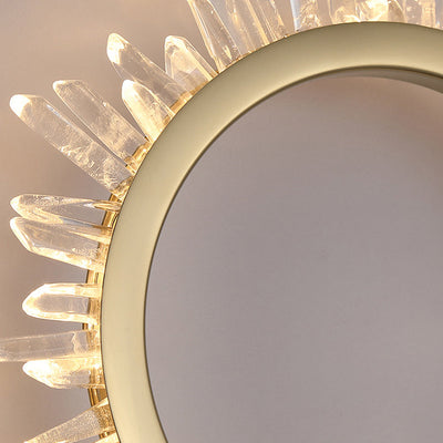 Zeitgenössische Luxus Edelstahl Kristall Sonnenblumen Design LED Wandleuchte Lampe Für Wohnzimmer 
