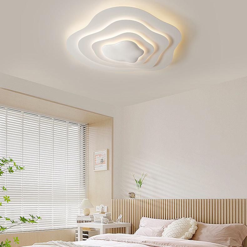 Plafonnier LED en résine nuage crème minimaliste moderne avec montage affleurant pour chambre 