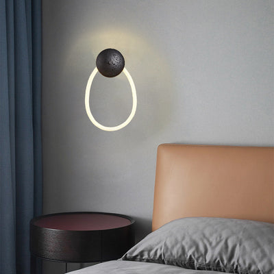 مصباح حائط LED بتصميم لولبي حجري عصري من الألياف البصرية المنسوجة الاسكندنافية الفاخرة لغرفة النوم 
