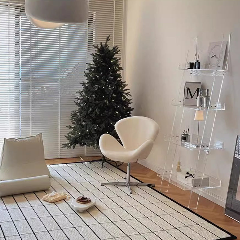 Moderner minimalistischer umwickelter gepolsterter Flanell-Lammfell-Beweglicher Schreibtischstuhl Rückenlehne Armlehne für das Home Office 