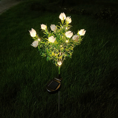 مصباح حديقة LED شمسي مقاوم للماء بتصميم إبداعي معاصر على شكل غاردينيا للباحات الخارجية 