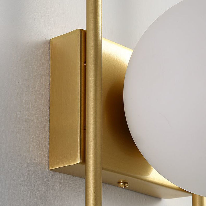 Lámpara de pared de 1 luz con bolas de cobre contemporáneas nórdicas para sala de estar 