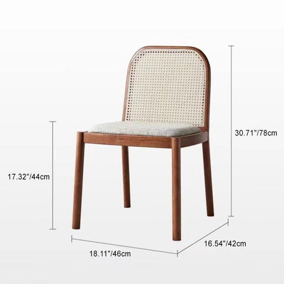 Silla de comedor de espuma de tela de madera tejida cuadrada tradicional china con respaldo y cuatro patas para comedor 