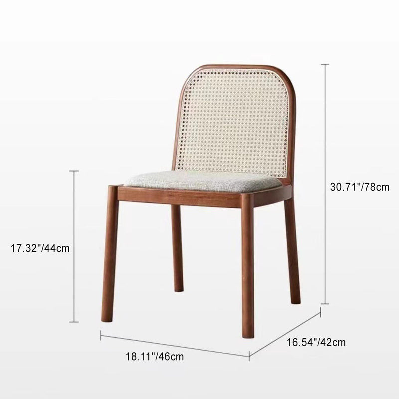 Silla de comedor de espuma de tela de madera tejida cuadrada tradicional china con respaldo y cuatro patas para comedor 