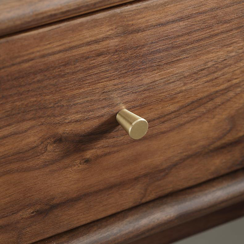 Mesa auxiliar rectangular tradicional de madera de nogal francesa con 1 cajón para sala de estar 