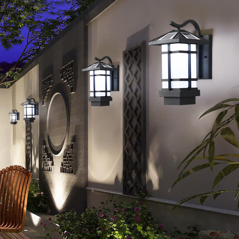 Lámpara de Aplique de Pared para Paisaje de Patio al Aire Libre LED Impermeable Solar Industrial 