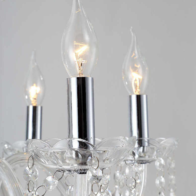Zeitgenössischer Luxus runder Kerzenhalter Glas 3/4/5/6 Licht Kronleuchter für Wohnzimmer 