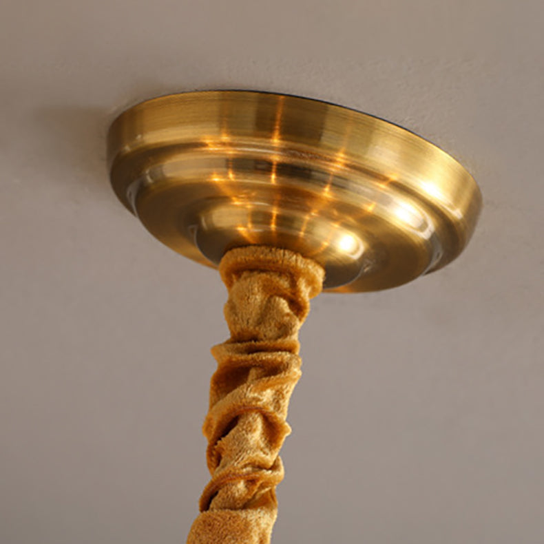 Lámpara de Araña de 6 Luces con Pantalla de Vidrio con Motivo Floral y Acabado Dorado Vintage Tradicional para Dormitorio 