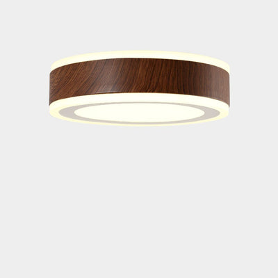 Moderne minimalistische runde quadratische Holzmaserung Hardware Acryl LED Unterputz Deckenleuchte für Wohnzimmer 
